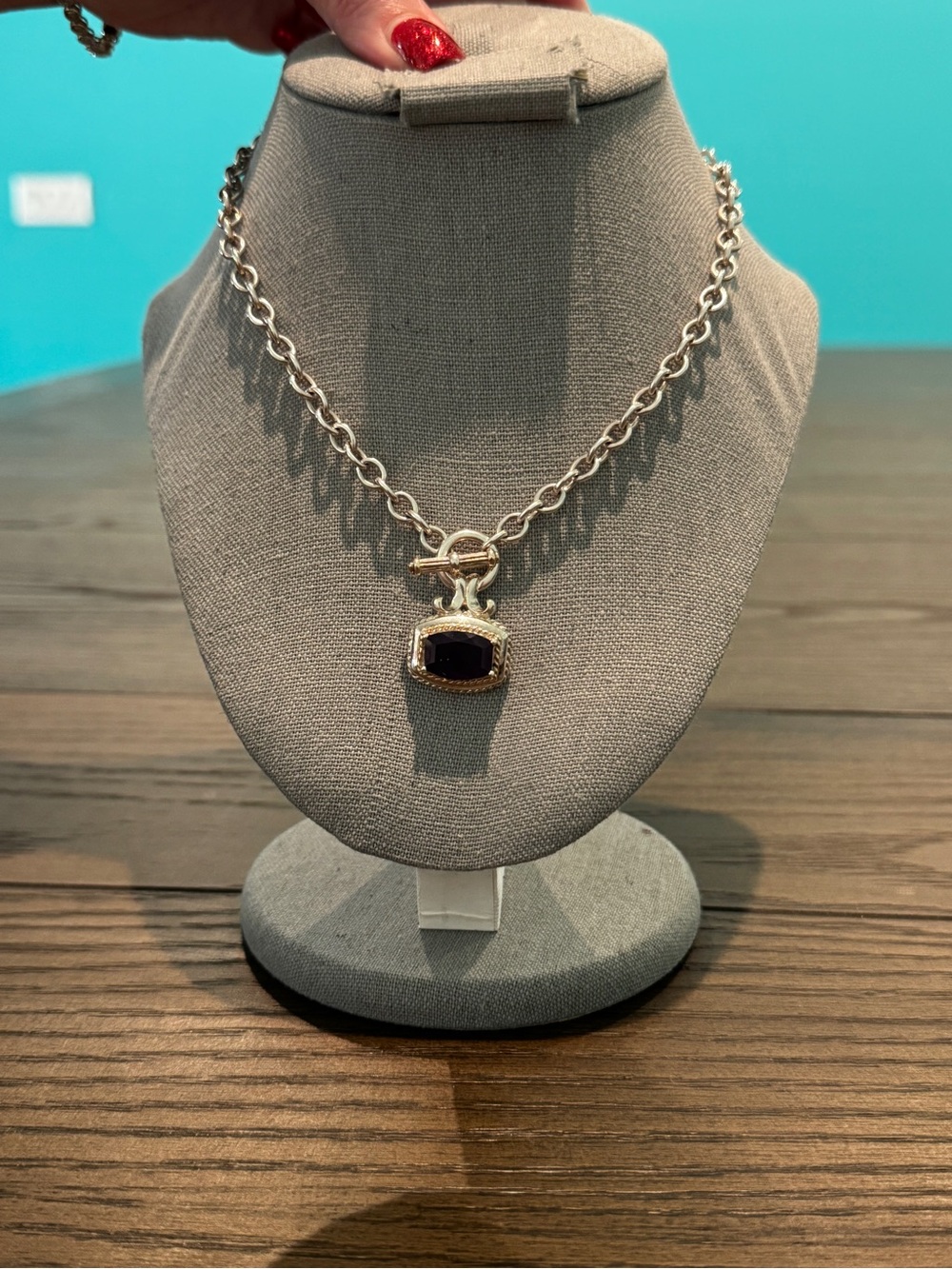 Ross-Simons Sterling Silver Amethyst Toggle Necklace 925 – 31.5g 16” 💜